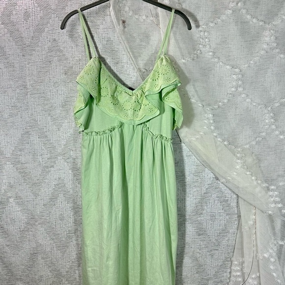 NWT Zara Mint green eyelet maxi dress size M - Picture 4 of 10